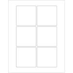The MH-USA 3 x 3 Weather-Resistant Laser Labels sheet features six evenly spaced, rounded rectangular labels in two columns and three rows on a plain white page.