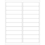 The MH-USA 4 x 1 Weather-Resistant Laser Labels sheet has 20 labels in a grid of three columns and seven rows, each bordered with a thin black line on a white background.