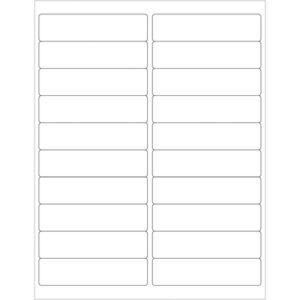The MH-USA 4 x 1 Weather-Resistant Laser Labels sheet has 20 labels in a grid of three columns and seven rows, each bordered with a thin black line on a white background.