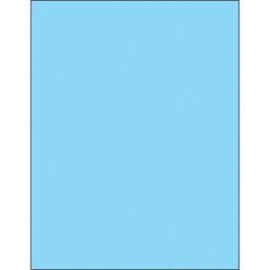 A solid light blue rectangle, similar to an MH-USA 8 1/2 x 11 Fluorescent Pastel Blue Removable Rectangle Laser Label, looks like a plain sheet of paper without patterns or details.