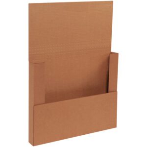 The 17 1/8 x 14 1/8 x 2 Kraft Easy-Fold Mailer with foldable flap and side gussets is ideal for storing or mailing papers or thin items, packaged in convenient bundles of 50.