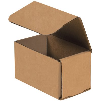 M533K.jpg The 5 x 3 x 3 Kraft Corrugated Mailer, with a partially open lid showing an empty interior, is slightly angled to display its side and top flaps. Ideal for shipping needs, it comes in a bundle of 50.