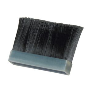 A black stack of soft-bristled, anti-static brushes perfectly complements the Marsh® TD2100 Replacement Brush. The bristles are affixed to a light gray plastic handle, angled slightly upwards against a white backdrop.