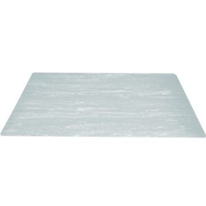 The MH-USA 4 x 6 Gray Marble Anti-Fatigue Mat is a translucent rectangular chair mat designed to protect floors and facilitate smooth chair wheel movement with its subtly textured surface.