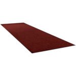 A red, textured MH-USA 3 x 60 Economy Vinyl Carpet Mat is angled against a white backdrop.
