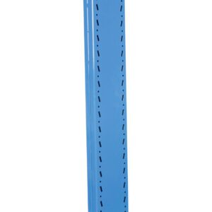 This 6-foot blue metal beam, similar to the Vestil Cantilever Double Upright Md 6Ft 12Arm, has a sturdy rectangular base and evenly spaced holes for adjustable shelving or 12 arm rack systems.