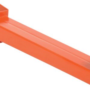 The Vestil Medium Cantilever Incline Arm 24 In has an orange steel beam with a flat base and vertical ends, marked 600 Lbs. on one end. Built for heavy-duty use, this industrial piece provides robust functionality as a support or lifting accessory.