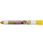 A Yellow Mean Streak® Paint in a Tube Marker, displayed horizontally, features a yellow cap and tip with product branding and a cartoon bulldog logo.