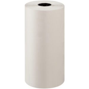 The MH-USA 18 newsprint roll, approximately 1440 long, features a plain white design with a black center core and smooth edges, perfect for your newsprint needs. It stands upright against a white background.