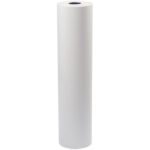 A large MH-USA 36 newsprint roll, approximately 1440 feet long, stands vertically against a white background.