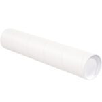The MH-USA 4 x 24 White Tubes with Caps (15/Case) is a sleek, cylindrical container ideal for protecting your rolled documents or artwork, ensuring they remain pristine and secure.