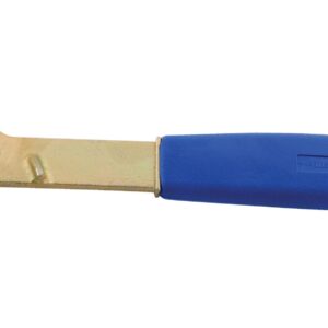 This versatile brass hammer features a blunt end, hook, blue ergonomic handle, and integrated bottle opener, perfect for home or workshop tasks, reminiscent of the Vestil Steel Pail Opener-Un Rated 11X3.5X1.875.