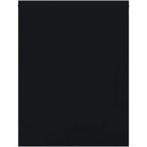 A sleek, black, rectangular sheet resembling MH-USA 12 x 15 - 2 Mil Black Reclosable Poly Bags (1000/Case), with a smooth surface and consistent color.