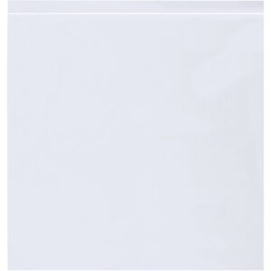 The description highlights an MH-USA 24 x 24 - 2 Mil Reclosable Poly Bag (250/Case) against a plain background, emphasizing its secure zipper closure.