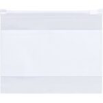 The MH-USA 9 x 12 - 3 Mil Slide-Seal Reclosable White Block Poly Bags feature a clear plastic design with zip closure and a write-on label area. Each case includes 100 durable bags, ideal for efficient organization and storage.