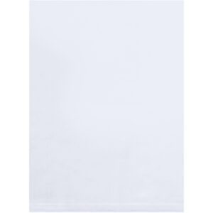 A plain, translucent MH-USA 36 x 36 - 2 Mil Flat Poly Bag lies flat on a white background. The empty bag showcases its sturdy design with minimal shadows and creases, part of a case of 250.