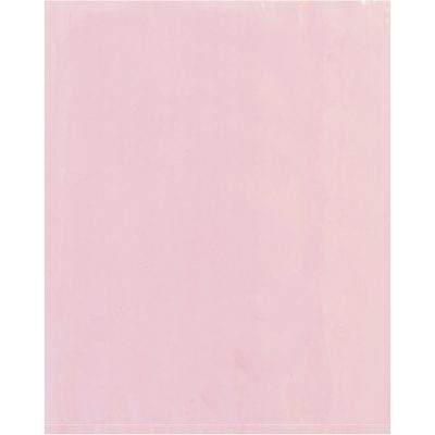 PBAS8555.jpg The delicate finish of MH-USA 16 x 24 - 6 Mil Anti-Static Flat Poly Bags (250/Case) is evoked by a solid light pink background with a smooth, even texture.