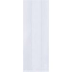 A tall, narrow, plain white paper bag with no designs or text, similar in simplicity to MH-USAs 1.5 Mil Gusseted Polypropylene Bags measuring 2 1/2 x 1 1/4 x 7 1/2, sold in a case of 2000.