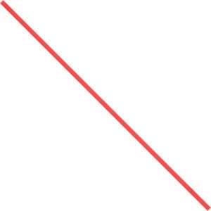 A diagonal red line on a white background, like the sleek simplicity of the MH-USA Red Paper Twist Ties, stretches from bottom left to top right.