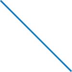 A slender diagonal blue line, similar to MH-USA 5 x 5/32 Blue Paper Twist Ties, extends from the bottom left to the top right on a white background.