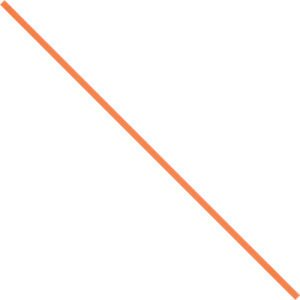 A long, thin orange diagonal line stretches from the top left to the bottom right on a white background, similar to MH-USA Orange Paper Twist Ties.