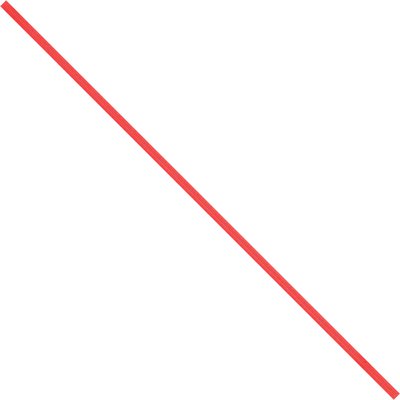 PBT7R.jpg A diagonal red line, similar to a MH-USA 7 x 5/32 Red Paper Twist Tie (2000/Case), crosses from the top left to the bottom right on a plain white background.