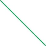 A lone green plastic straw lies diagonally on a white surface, akin to the reliable and sturdy MH-USA 8 x 5/32 Green Paper Twist Ties (2000/Case).
