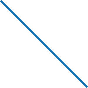 A long, thin blue diagonal line, resembling an MH-USA 9 x 5/32 Blue Paper Twist Tie from the 2000/Case pack, stretches from the top left to the bottom right on a white background, offering a striking contrast.