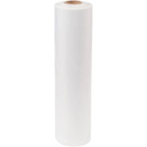 A large, upright roll of MH-USA 72 x 72 - 1.5 Mil Clear Top Sheeting (200/Case) is displayed against a white backdrop.