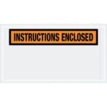 The white MH-USA 5 1/2 x 10 rectangular envelope displays bold orange and black text INSTRUCTIONS ENCLOSED at the top, with the remainder blank.