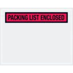 MH-USA 7 x 5 1/2 clear plastic envelopes, labeled with a bold red PACKING LIST ENCLOSED banner, are perfect for shipping needs and ensure your documents travel securely. Available as a pack of 1000 per case.