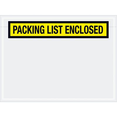 PL460.jpg The MH-USA 6 3/4 x 5 envelope features a transparent front with a bold yellow and black PACKING LIST ENCLOSED label and is sold in cases of 1000.