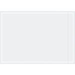 A sleek whiteboard with a thin metal frame, akin to the smooth finish of MH-USAs Clear Face Document Envelopes (3 1/2 x 5, 1000/Case), rests horizontally against a white backdrop. Its surface reflects softly, enhancing its pristine look.