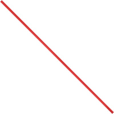 PLT4R.jpg A solitary, elongated red straw lies diagonally on a white background, echoing the vibrant hue of MH-USA Red Plastic Twist Ties, 4 x 5/32.