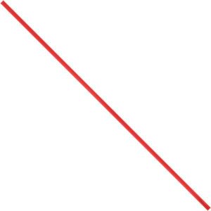 A single red straw, like the MH-USA 6 x 5/32 Red Plastic Twist Ties (2000/Case), is set diagonally on a clean white background.