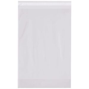 The MH-USA 12 x 4 x 18 - 2 Mil Resealable Gusseted Poly Bag, shown on a plain white background, highlights its quality with a white strip at the top. The slightly crinkled bag appears empty and comes in packs of 500 per case.