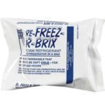 The 4 1/2 x 4 x 1 1/2 Re-Freez-R-Brix® Cold Bricks (12/Case) serve as foam refrigerants, ideal for maintaining the cold temperature of food and pharmaceuticals for hours.