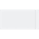 A plain white ticket with faint borders and perforated right edges on a white background echoes the simplicity of MH-USAs 5 x 10 Resealable Clear Face Document Envelopes.