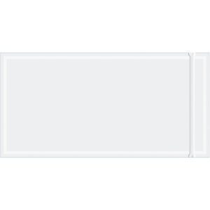 A plain white ticket with faint borders and perforated right edges on a white background echoes the simplicity of MH-USAs 5 x 10 Resealable Clear Face Document Envelopes.