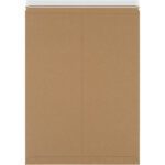 A plain light brown envelope, resembling the 18 x 24 Kraft Self-Seal Stayflats Plus® Mailers (50/Case), is depicted against a white background with a flap on top, suggesting it is closed and possibly sealed.