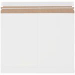 The 14 7/8 x 11 7/8 White Stayflats Lite® Mailers have a brown strip on top and are available in a case of 200.