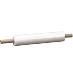 A roll of MH-USA 30 x 70 Gauge x 1000 Extended Core Cast Stretch Wrap (4/Case) with brown cardboard handles on each end is shown against a plain white background.