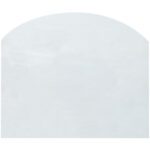 A smooth-textured, semi-circular white surface against a white backdrop resembles the MH-USA 16 x 16 100 Gauge Domed Shrink Bags (100/Case), with a rounded top edge and flat sides and bottom.