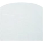 A smooth, light gray plastic scraper with a rounded top and flat bottom edge is excellent for use with MH-USA 23 x 19 Domed Shrink Bags when preparing baked goods, ensuring surfaces are perfectly scraped or ingredients are smoothly blended.