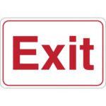 The MH-USA Exit 6 x 9 facility sign has bold red Exit letters centered on a white background with a thin red border.