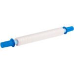 The MH-USA 20 x 500 Stretch Netting (4/Case) features blue handles for easy use, tightly wound around a central core, ideal for efficient packaging or wrapping tasks.