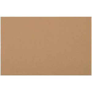 The MH-USA corkboard, measuring 10 7/8 x 16 7/8, has a smooth, brown surface similar to MH-USAs Corrugated Layer Pads (100/Bundle).