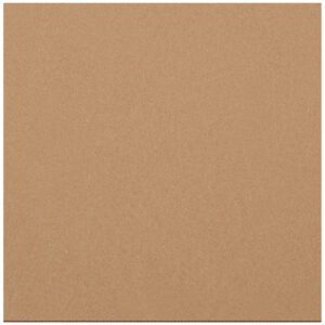 Displayed is a plain, square sheet of brown sandpaper with a fine grit texture, similar to MH-USA 8 7/8 x 8 7/8 Corrugated Layer Pads (100/Bundle). It rests against a pristine white background.