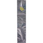 The MH-USA 6 x 16 Open End Static Shielding Bags (200/Case) have a silver anti-static surface, a yellow caution symbol with text, and are neatly sealed with crinkled edges.