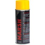 Each can of MH-USA Yellow Spray Stencil Ink, with a vibrant yellow cap and red/white multilingual label, contains 11 oz (311 g) and comes in a convenient 12-can case.